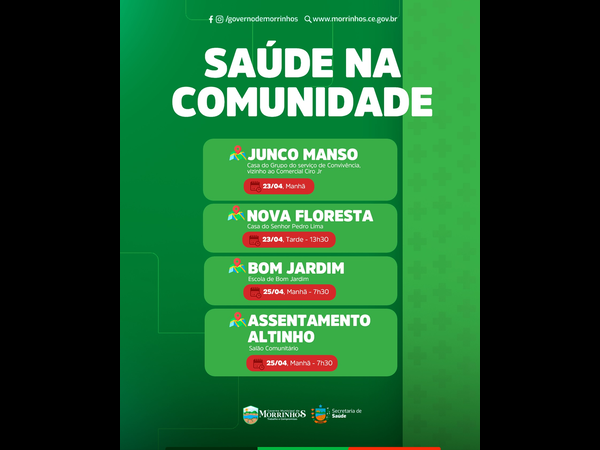 Atendimentos do Projeto Saúde na Comunidade!